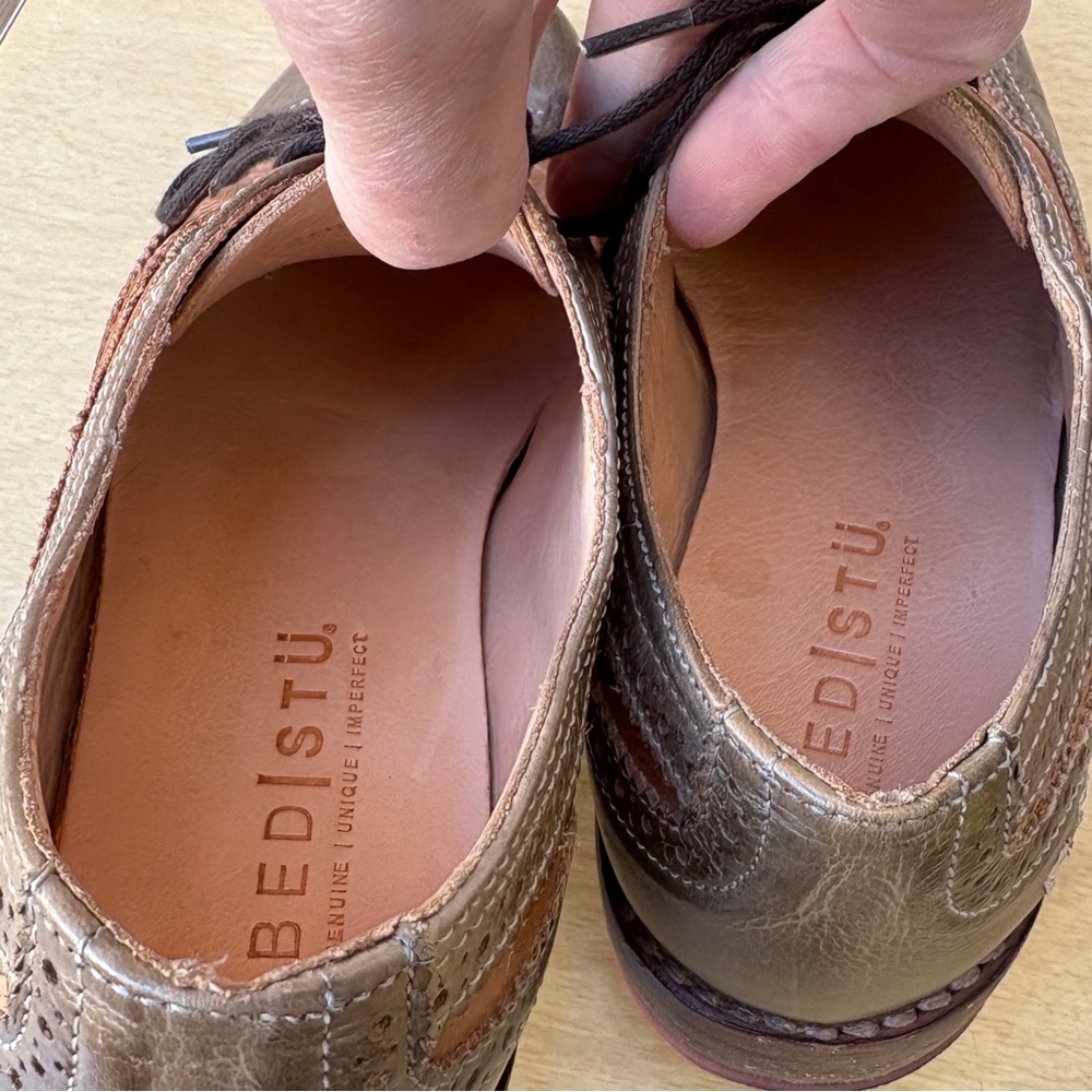 Bed Stu Lita Leather Wingtip Oxford Lace-Up Brogue Detail Shoes In Brown Sz 7 - Picture 10 of 16